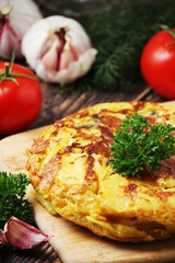 A national dish of Spanish cuisine - tortilla