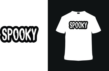 Naklejka premium Spooky Retro t shirt design, Halloween T shirt, typography, apparel, vector