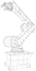 Industrial Robot hand. EPS10 format. Wire-frame Vector created of 3d.