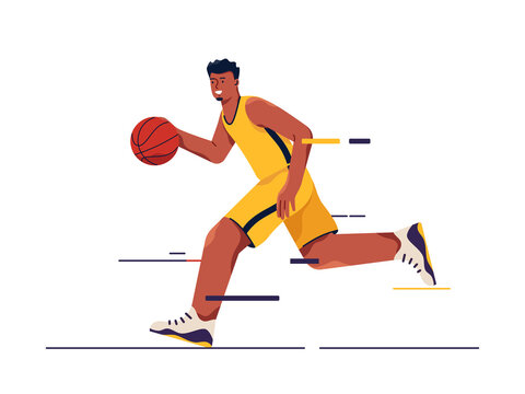 Vector illustration of a basketball player in motion
