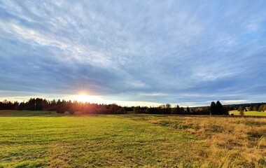 Fototapeta premium Sunset in Sumava National Park.