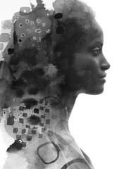 Paintography. A portrait combined with a painting