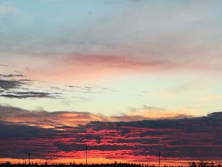 sunset over the river