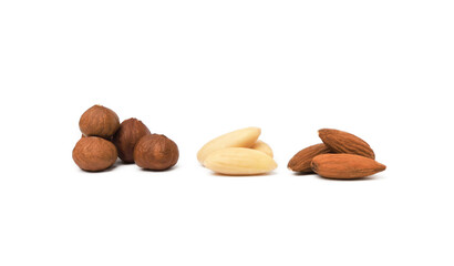 Mixed nuts isolated on white background