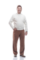 Fototapeta premium in full growth. confident adult man in casual clothes.
