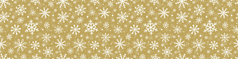 Naklejka na ściany i meble Christmas background with snowflakes. Design of winter seamless pattern. Vector