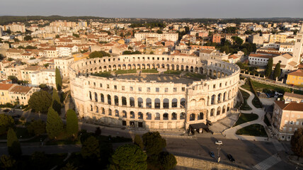Fototapeta na wymiar Pula Arena at Croatia - Old Roman Colosseum