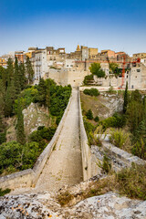 Gravina in Puglia, Italy. The stone bridge, ancient aqueduct and viaduct, over the Gravina stream....