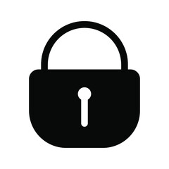 Padlock icon vector on white background, safety icon illustration