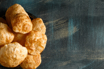 Traditional Indian Bengali puff flatbread luci