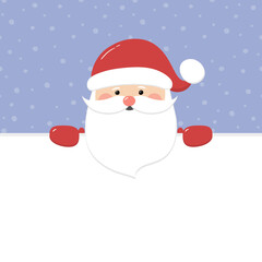 Santa Claus on empty background. Christmas ornament. Vector