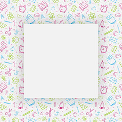 School background with hand drawn icons. Vector