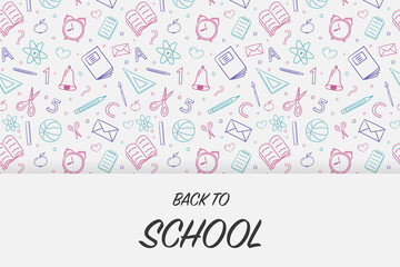 Back to School concept with funny doodles. Vector