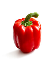 Sweet red bell pepper on a white background