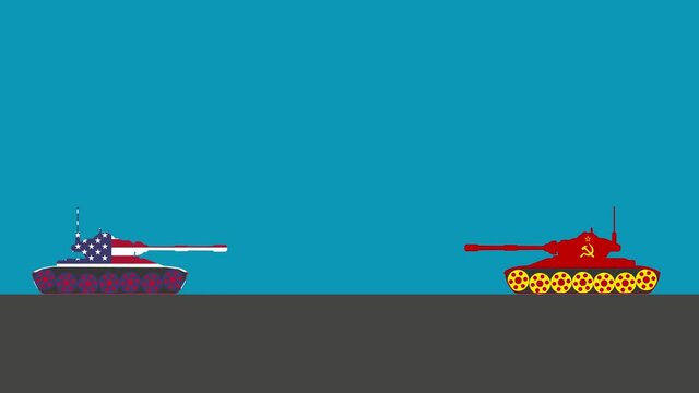 Cold war: American vs Soviet tank animation