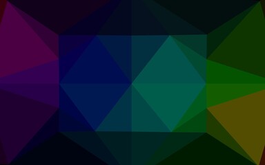 Dark Multicolor, Rainbow vector polygon abstract layout.