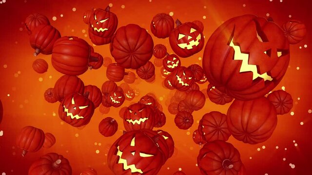 Halloween Pumpkin Particles Background (Loop)