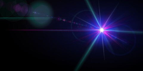 Flare lens Stock Image In Black Background