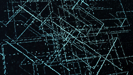 Blockchain technology concept. Abstract digital background. Big data visualization. Technological background. 3d rendering.