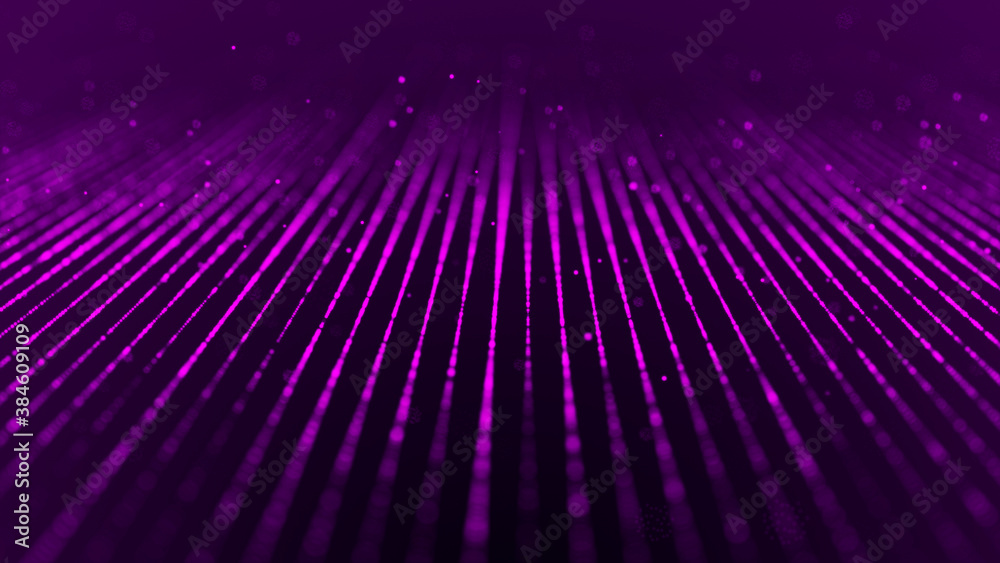 Poster network connection structure. technological purple background. big data visualization. 3d rendering.