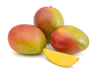 Mango fruit isolated on white background. Clipping Path