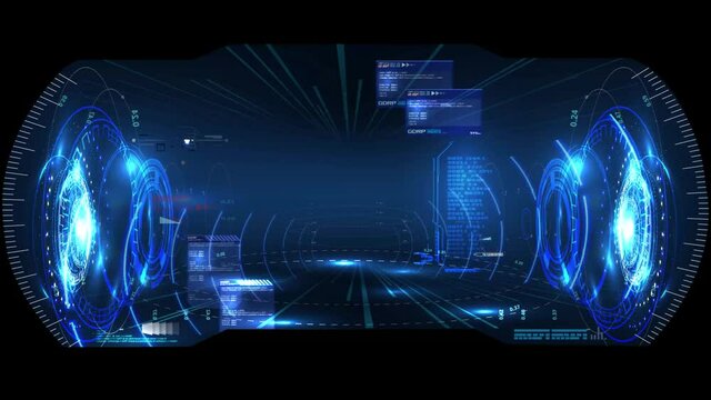 Modern for game background design Futuristic HUD, UX, GUI interface screen design. Sci-Fi Virtual Reality technology view display. Technology vr background. Template virtual reality gaming