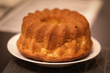 Fototapeta na wymiar pie on a plate , homemade Apple pie