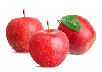 Red apples isolated on white background
