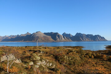 The beautiful fjords of Lofoten Islands in Northern Norway