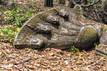 Protection Serpent king Naga of Ruins Beng Mealea Temple, Angkor Wat, Cambodia