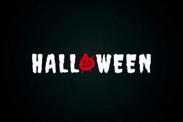Happy Halloween, Trick or Treat on October 31. Creepy, spooky, bloody white word halloween on black background. Celebration, party, poster, banner, wallpaper, high resolution	