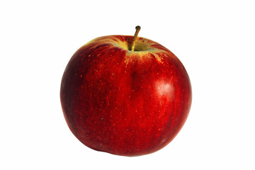 Fresh wet red apples isolated on white background.