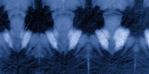 Clouds Shibori Tie Dye. Broken Zigzag Effect. 