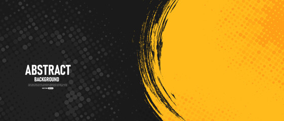 Black and yellow abstract background with halftone style.