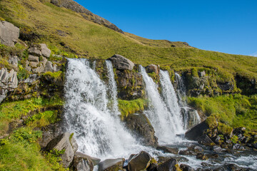 Fototapeta na wymiar Gluggafoss waterfall in Fljotshlid in south Iceland