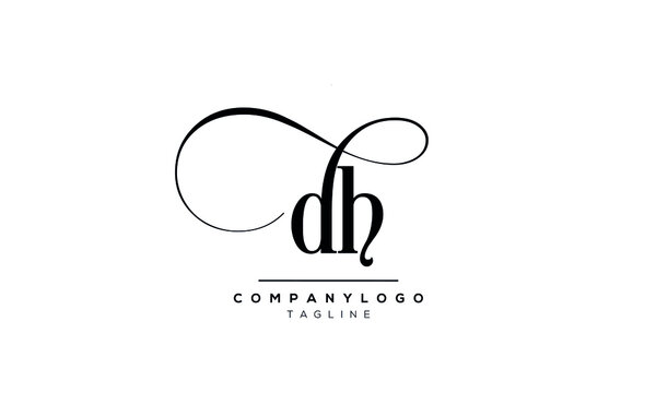 Alphabet letters Initials Monogram logo DH,HD,d and H