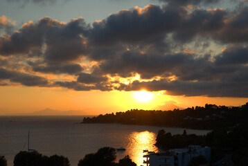 sunset with clouds over the sea 