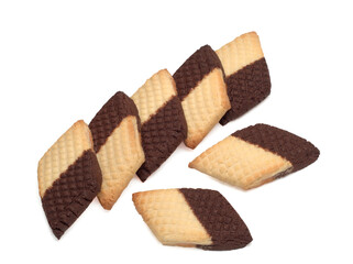 Seven sandy cookies isolated on the white background