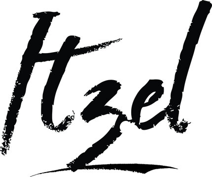 Itzel.-Female name Modern Brush Calligraphy on White Background