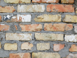 Close-up of old brick wall texture background. 