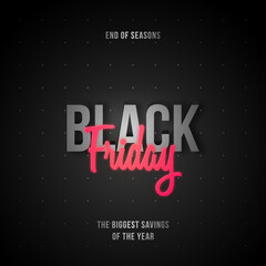 Vector Black Friday banner. Abstract black template Black Friday Sale. Stock vector illustration.