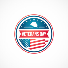 Veterans day design template for badges, labels, emblems, and banners. Veterans day, United States holiday. Stock vector illustration.