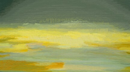 Abstract painting. Cereal fields landscape