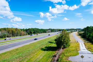 Aerial view of A beautiful highway in Florida	