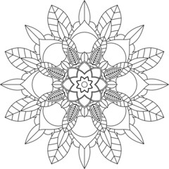 Easy Mandala coloring book simple and basic for beginners, seniors and children. Set of Mehndi flower pattern for Henna drawing and tattoo. Decoration in ethnic oriental, Indian style.