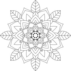Easy Mandala coloring book simple and basic for beginners, seniors and children. Set of Mehndi flower pattern for Henna drawing and tattoo. Decoration in ethnic oriental, Indian style.