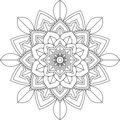 Easy Mandala coloring book simple and basic for beginners, seniors and children. Set of Mehndi flower pattern for Henna drawing and tattoo. Decoration in ethnic oriental, Indian style.