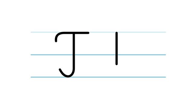 T letter writing cartoon animation. Handwriting educational style for children. Good for education movies, presentation, learning alphabet, etc...