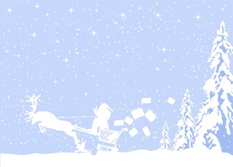 Christmas background with Santa Claus