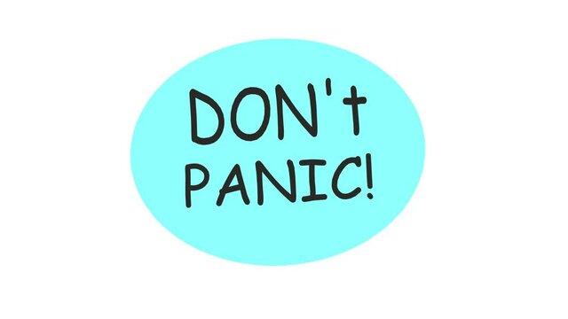 DO NOT PANIC text. Speach bubble with words. Dont panic. Colorful. Cartoon hand drawn style. 3d render	